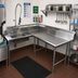 Thumbnail image #2 for Advance Tabco Korner Soil Right-Hand L-Shaped Dishtable with Pre-Rinse Sink, 47 Inch, 14 Gauge 304 Stainless Steel