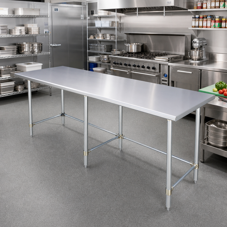 Product image #2 for Sapphire Manufacturing 120-Inch x 30-Inch Stainless Steel Work Table with Galvanized Legs