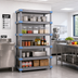 Thumbnail image #2 for Millenia Gray Polymer Stationary Starter Shelving Unit, 72 Inch W x 21 Inch D x 74 Inch H, 5 Shelves, 2,000 lb Capacity