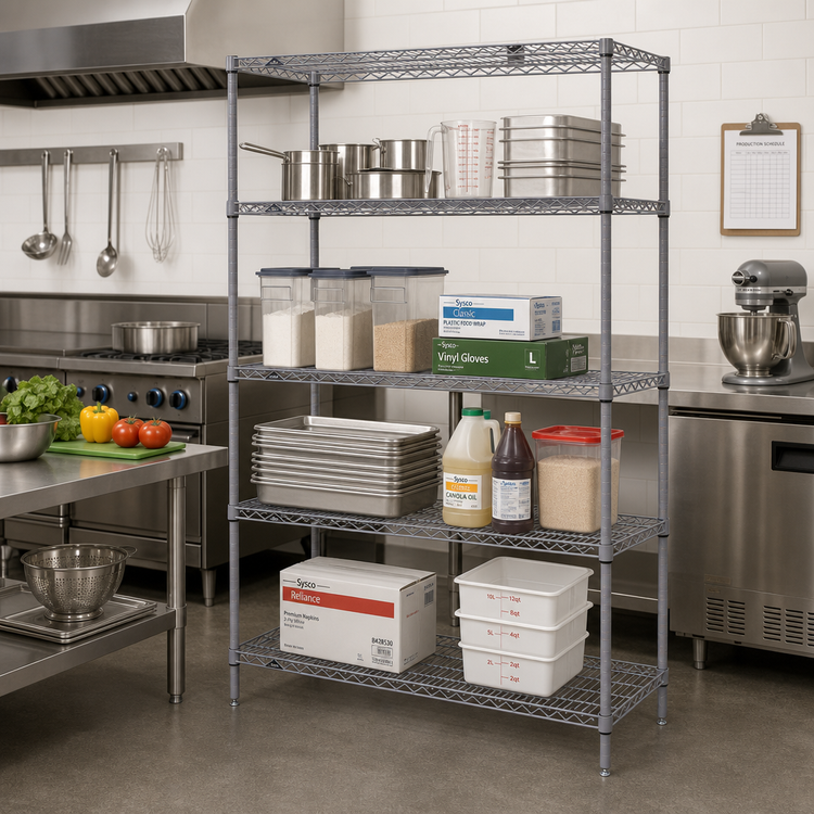Product image #2 for Metro Super Erecta Starter Wire Shelving Unit, 42W x 18D x 74H, 4 Shelves, Metroseal Gray
