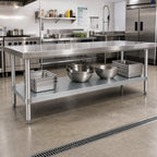 Thumbnail image #2 for Klinger's Trading SGUD3084 84-Inch x 30-Inch Galvanized Steel Undershelf for Commercial Work Tables