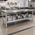 Thumbnail image #2 for 84-Inch x 30-Inch Galvanized Steel Undershelf for Commercial Work Tables