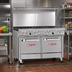 Thumbnail image #2 for Ultimate 48-Inch Gas Restaurant Range with 7 Open Burners, Standard Oven, and Cabinet Base