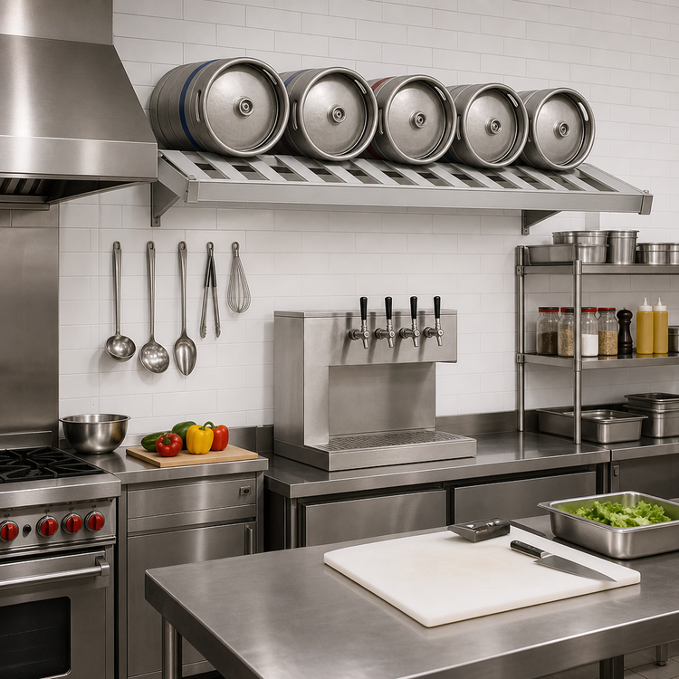 Product image #3 for 93-Inch x 34-Inch Aluminum Keg Shelf, Top Shelf Only