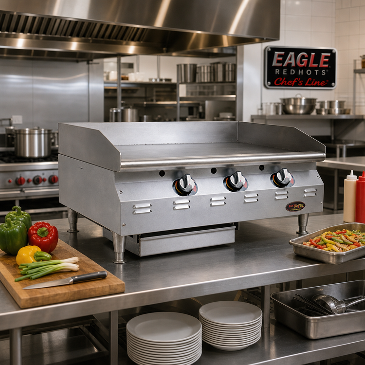 Product image #2 for Eagle RedHots Chef's Line Extra-Deep 48-Inch Countertop LP Gas Griddle with Manual Controls