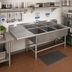 Thumbnail image #2 for John Boos Pro-Bowl 3-Compartment Sink with 30-Inch Left Drainboard, 14-Inch Deep Bowls, 16-Gauge Stainless Steel
