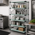 Thumbnail image #2 for 54 Inch x 21 Inch x 86 Inch 304 Stainless Steel Solid Shelving Starter Kit with 5 Shelves