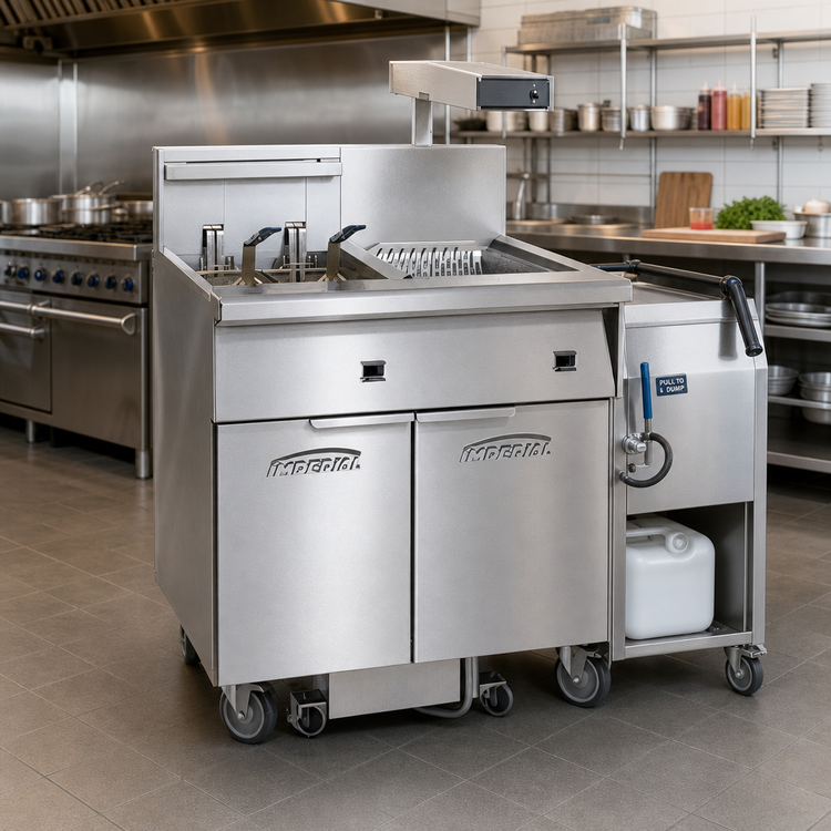 Product image #2 for Imperial 50 lb Electric Floor Fryer with Built-In Filter System and Dump Station