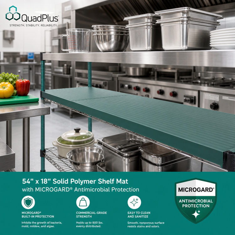 Product image #2 for QuadPlus 54 Inch x 18 Inch Solid Polymer Shelf Mat with MICROGARD Antimicrobial Protection