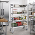 Thumbnail image #2 for Fermostock 4-Tier Mobile Shelving Unit with Removable Polymer Inserts, 59W x 22D x 71H Inches
