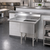 Thumbnail image #2 for 1-Compartment Fabricated Sink with 24-Inch Left Drainboard, 24 x 24 x 14 Bowl, 16-Gauge 304 Stainless Steel