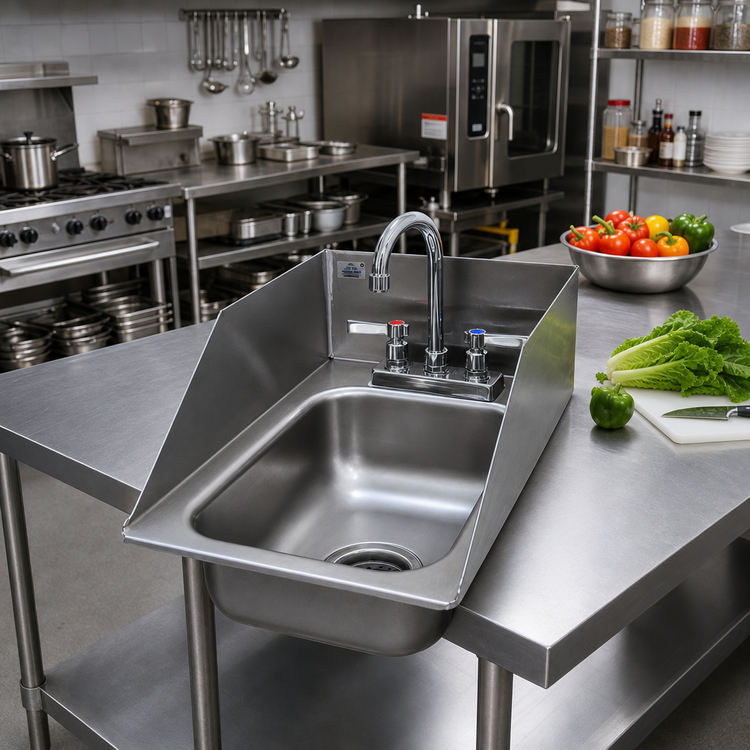 Product image #2 for Advance Tabco Drop-In 1-Compartment Stainless Steel Sink with Gooseneck Faucet and Basket Drain