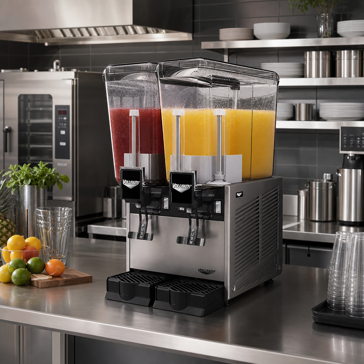 Product image #2 for Vollrath 2-Bowl Countertop Refrigerated Beverage Dispenser, 2 x 5.3-Gallon Bowls, Stirring Paddle