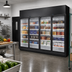Thumbnail image #2 for True 4-Section Low Temp Self-Contained Glass Door Freezer Merchandiser, Black Exterior/White Interior, Left-Hinge, 154.4 Cu. Ft.