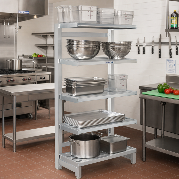Product image #2 for Channel BC2436 T-Bar Cantilever Aluminum Shelving Unit, 36 W x 24 D x 72 H