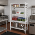 Thumbnail image #3 for Cambro Camshelving Premium 4-Shelf Vented Stationary Polymer Shelving Starter Unit, 18-Inch Deep x 48-Inch Long x 72-Inch High, Speckled Gray