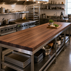 Thumbnail image #2 for John Boos Boos Block WALKCT2-9632-O 96-Inch x 32-Inch Edge-Grain American Black Walnut Countertop, 2-1/4-Inch Thick, Oil Finish