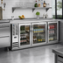 Thumbnail image #2 for Beverage-Air 48-Inch Refrigerated Pass-Thru Back Bar Refrigerator with 4 Glass Doors and Stainless Steel Top