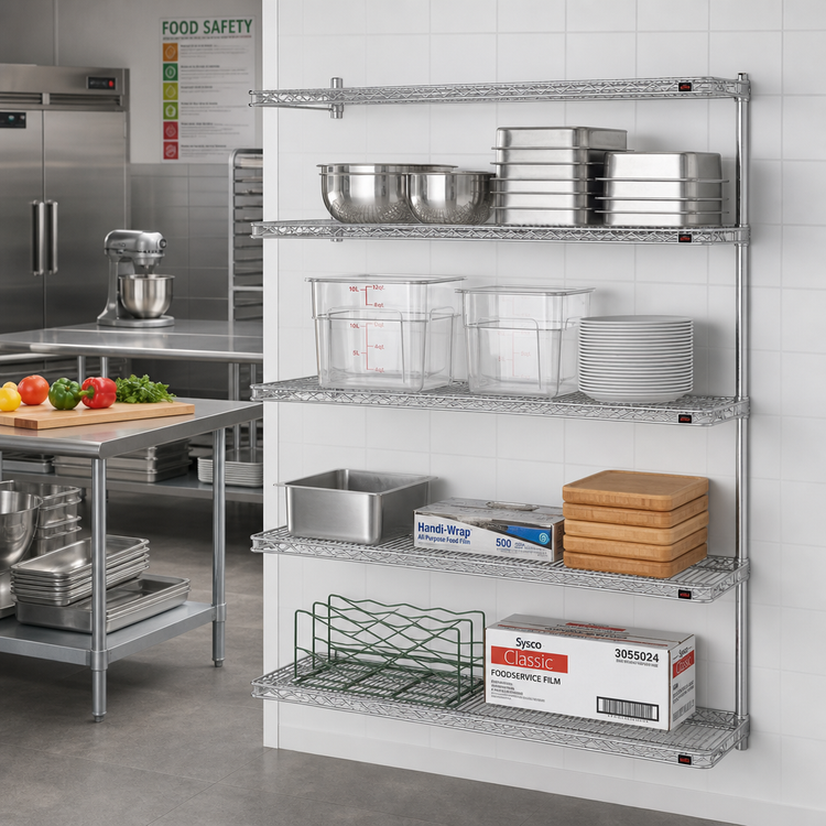 Product image #2 for Eagle A4-63-1872C 4-Tier Add-On Wire Shelving Unit, 72W x 18D x 63H, Chrome-Plated