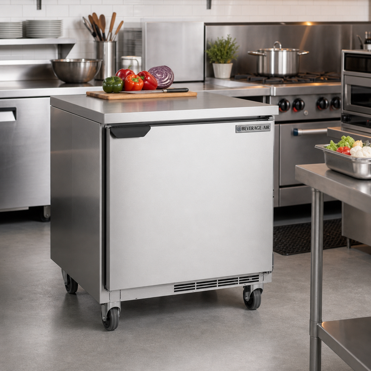 Product image #2 for Beverage-Air 32-Inch One-Section Flat-Top Worktop Refrigerator with Solid Door, 7.2 Cu. Ft.