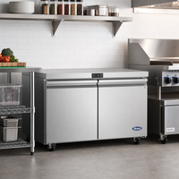 Atosa Two-Section Undercounter Reach-In Refrigerator, 48 1/4-Inch Wide, Solid Doors, Stainless Steel