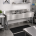 Thumbnail image #2 for Advance Tabco Special Value Series 72-Inch 3-Compartment Stainless Steel Bar Sink Unit with Dual Drainboards and Splash-Mount Faucet