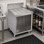 Thumbnail image #2 for Krowne Royal Series KR24-S24 24-Inch x 24-Inch Freestanding Underbar Drainboard Cabinet, Open Base, Stainless Steel, 6-Inch Splash