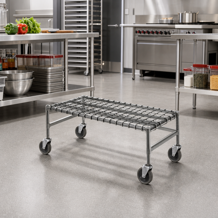 Product image #2 for EagleGard Mobile Wire Dunnage Rack with 5-Inch Casters, 24 x 18 x 14 Inches, 800 lb Capacity