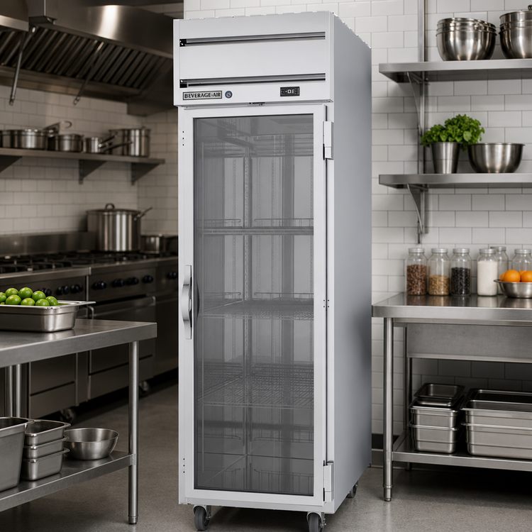 Product image #2 for Beverage-Air Horizon Series 1-Section Reach-In Glass Door Freezer, 21.06 Cu. Ft., Top-Mounted Self-Contained
