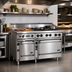 Thumbnail image #2 for Bistro 60-Inch Commercial Gas Range with 6 Open Burners, 24-Inch Griddle, Space Saver Oven, and Standard Oven