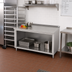 Thumbnail image #2 for John Boos Open Front Stainless Steel Cabinet Base Work Table with 1-1/2 Inch Rear Riser, 84 x 36 Inches