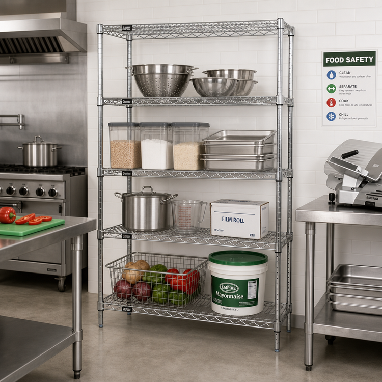 Product image #2 for Quantum Stationary Chrome Plated Wire Shelving Starter Kit, 42 x 24 x 63 Inches