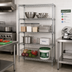 Thumbnail image #2 for Quantum Stationary Chrome Plated Wire Shelving Starter Kit, 42 x 24 x 63 Inches