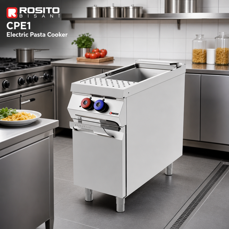 Product image #2 for Rosito Bisani CPE1 Electric Single-Tank Floor Model Pasta Cooker with Automatic Water Fill