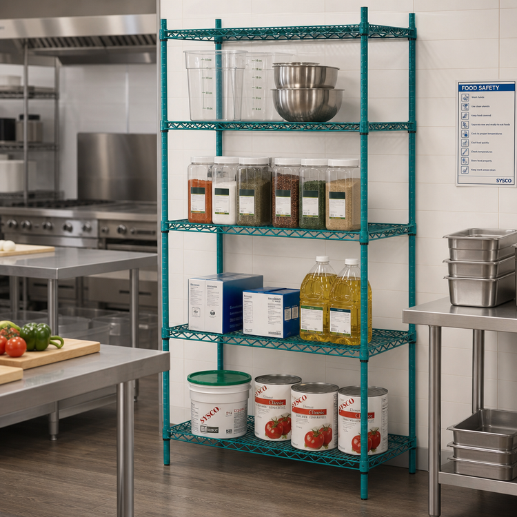 Product image #2 for Advance Tabco Special Value Series 42 x 24 x 74-Inch 4-Shelf Stationary Wire Shelving Unit, Green Epoxy Finish