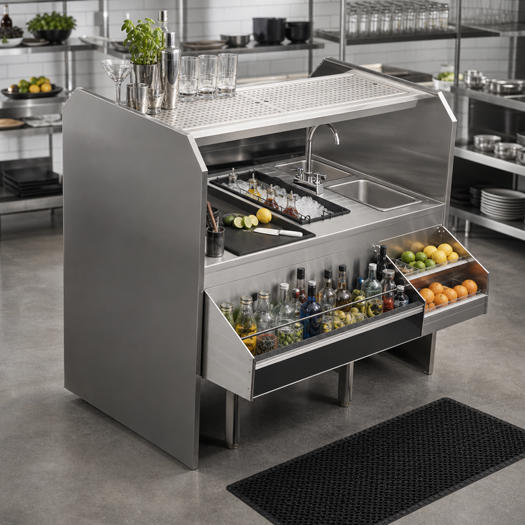 Product image #2 for Glastender PSA-54R 54-Inch x 32-Inch Assembly Pass-Thru Cocktail Station, Rightward Workflow