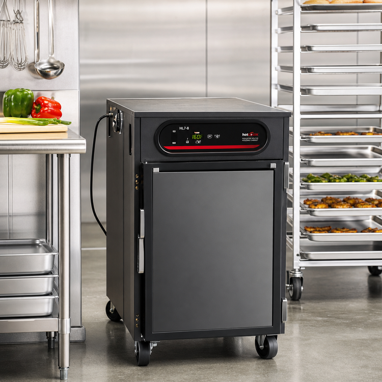Product image #2 for hotLOGIX HL7-8 Half-Height Insulated Heated Holding Cabinet, 16 12" x 20" Pan Capacity, Solid Door