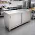 Thumbnail image #2 for Omcan USA 72-Inch Enclosed Stainless Steel Work Table with Sliding Doors and Flat Top