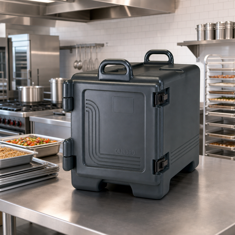 Product image #3 for Cambro Black Stackable Insulated Combo Carrier for Half-Size Sheet Pans and Food Pans