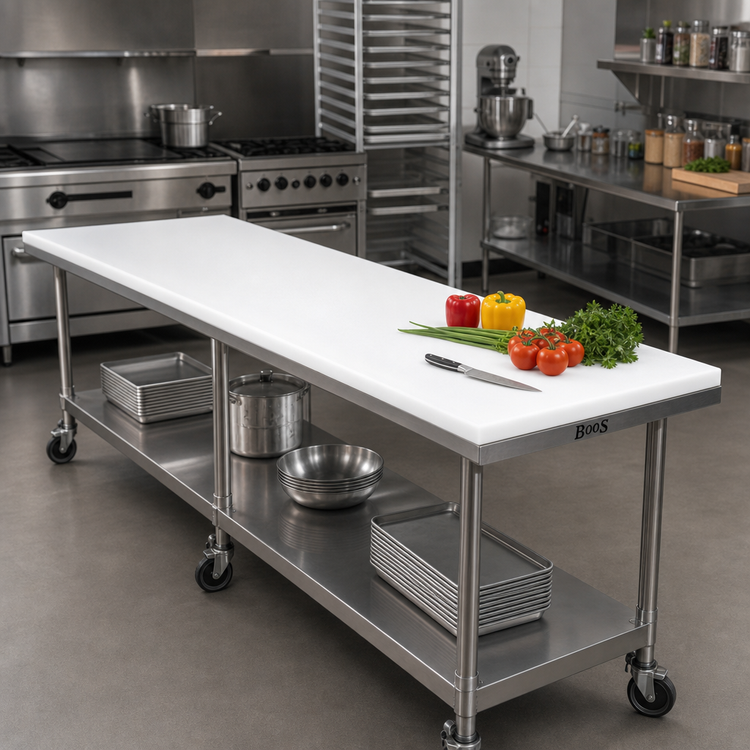 Product image #2 for John Boos 108" x 24" Reversible Poly Work Table Top Replacement, 1" Thick