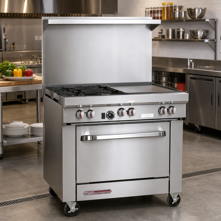 Product image #2 for Southbend S-Series 36-Inch Gas Restaurant Range with Griddle and Cabinet Base