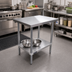 Thumbnail image #2 for Sapphire 30 x 18 Inch Flat Top Stainless Steel Work Table with Galvanized Legs and Undershelf