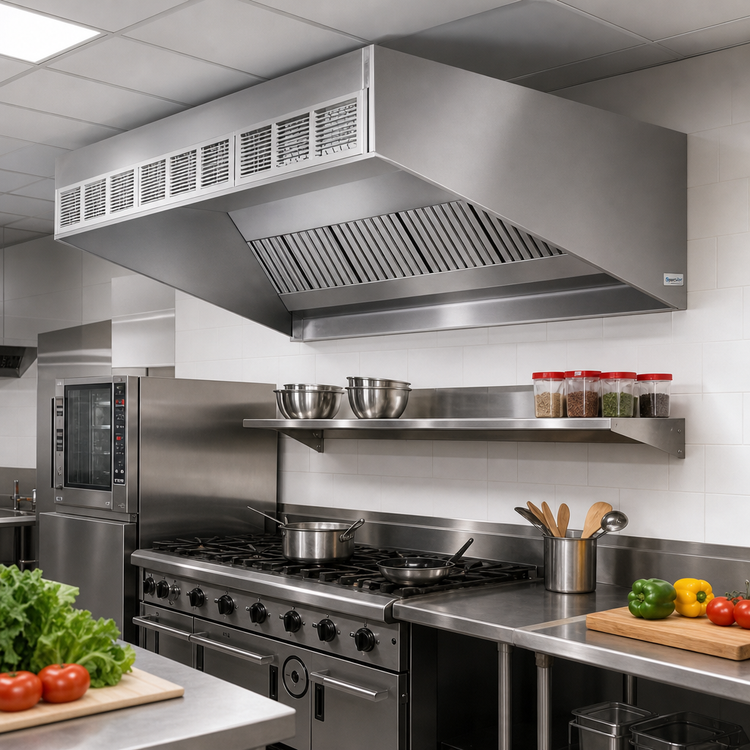 Product image #2 for SpecAir HESFA96-48 48" Short Front Make-Up Air Exhaust Hood