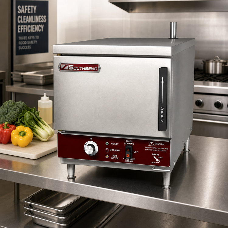 Product image #2 for Southbend EZ Steam Boilerless Countertop Convection Steamer, Electric, 18 Inch, 1 Compartment, 5 Pan Capacity