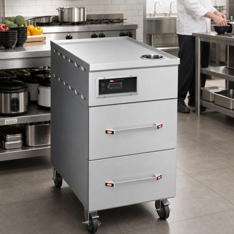 Product image #2 for Hatco HRDW-2 2-Drawer Electric Rice Drawer Warmer, 120V, Stainless Steel