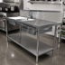 Thumbnail image #2 for Advance Tabco Poly-Vance 72-Inch x 30-Inch Stainless Steel Prep Table Sink Unit with Dual Bowls and Sliding Cutting Board