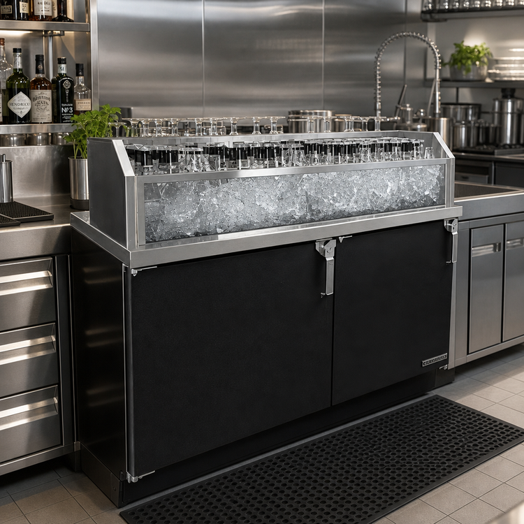 Product image #2 for Glastender 84 Inch Glass Ice Display Unit for Back Bar, 18 Inch Deep