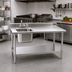 Thumbnail image #2 for Eagle Group Deluxe Stainless Steel Sink Work Table with Adjustable Undershelf, 60
