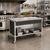 Thumbnail image #2 for Atlas Metal CAFT-2 36-1/4-Inch Wide Mobile Utility Solid Top Serving Counter with Stainless Steel Top and Undershelf