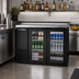Thumbnail image #2 for True 48-Inch Two-Section Glass Swing Door Back Bar Cooler with Stainless Steel Top and Black Exterior